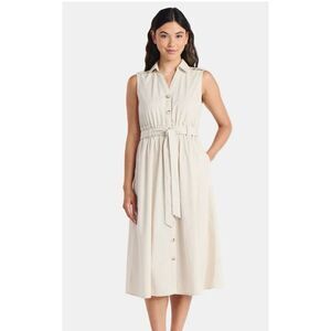 Time and Tru Women's Sleeveless Cotton Belted Midi Shirtdress Size XL NWOT